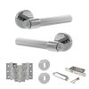 Senza Pari Fasana Door Handle Pack (3 Lever Lock Set - 3" CE Sashlock, 3" Fire Rated Hinges x3) - Polished Chrome