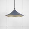 Smooth Brass Flora Pendant in Slate