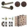 Complete Bari Door Handle Pack - Heavy Duty Tubular Bathroom (Standard Thumb Turn) - Dark Bronze - 76mm / 4-inch Hinges - JE-D31A3-DB