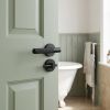 Complete Venice Door Handle Pack - Heavy Duty Tubular Bathroom (Plain Thumb Turn) - Matt Black - 102mm / 3-inch Hinges - JE-F32B2-MB