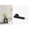 CleanTouch Anti-Bac Euro Escutcheons on Minimal Round Rose - Matt Black (Pair)