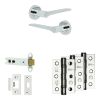 Complete Gio Door Handle Pack - Heavy Duty Latch - Polished Chrome - 102mm / 3-inch Hinges - JE-E22B-PC