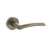 STATUS Indiana Lever Door Handle on Round Rose - Antique Brass (Pair)