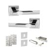 STATUS Kansas Door Handle Pack (3 Lever Lock Set - 3" CE Sashlock, 4" Slim Knuckle Hinges x2) - Polished Chrome