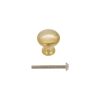 Mushroom 25mm Cupboard Knob Polilshed Brass Unlacquered