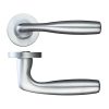 Zoo Hardware Corvus lever on round rose - Satin Chrome