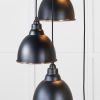 Smooth Copper Brindley Cluster Pendant in Elan Black