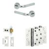 Complete Midtown Door Handle Pack - Heavy Duty Latch - Polished Chrome - 64mm / 4-inch Hinges - JE-G20A-PC