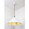 Hammered Brass Hockley Pendant in Flock