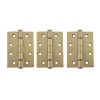 Atlantic Ball Bearing Hinges Grade 13 Fire Rated 4" x 3" x 3mm set of 3 - Satin Brass