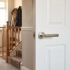 Complete Hex Door Handle Pack - Heavy Duty Latch - Satin Nickel - 102mm / 4-inch Hinges - JE-C22A-SN