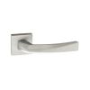 Forme Crystal Lever Door Handle on Minimal Square Rose - Satin Chrome (Pair)