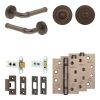 Complete Midtown Door Handle Pack - Heavy Duty Tubular Bathroom (Standard Thumb Turn) - Dark Bronze - 64mm / 4-inch Hinges - JE-G30A3-DB