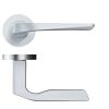 Zoo Hardware Lyra lever on round rose - Satin Chrome