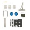 Zoo Hardware Fire Door Pack - FDP-C12-30/60 - Corridor - Non Locking - Commercial Version - Inc ZDC0024A-SSS - Stainless Steel