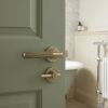 Complete Bloom Door Handle Pack - Heavy Duty Tubular Bathroom (Plain Thumb Turn) - Antique Brass - 102mm / 4-inch Hinges - JE-B32A2-AB