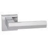 Senza Pari Davoli Lever Door Handle on Flush Square Rose - Polished Chrome (Pair)