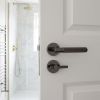 Complete Bari Door Handle Pack - Bathroom Lock (Knurled Thumb Turn) - Black Nickel - 76mm / 4-inch Hinges - JE-D6A1-BN