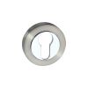 Senza Pari Euro Escutcheons on Round Rose - Satin Nickel/Polished Chrome (Pair)