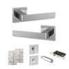 STATUS Montana Door Handle Pack (Bathroom Set - 2.5" CE Bathroom Lock, 4" Slim Knuckle Hinges x2) - Polished Chrome