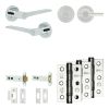 Complete Gio Door Handle Pack - Heavy Duty Tubular Bathroom (Plain Thumb Turn) - Polished Chrome - 102mm / 3-inch Hinges - JE-E32B2-PC
