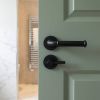 Complete Classic Door Handle Pack - Bathroom Lock (Plain Thumb Turn) - Matt Black - 65mm / 4-inch Hinges - JE-A5A2-MB