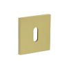 CR-T10 Satin Brass Standard Keyway Square Rose Escutcheon - By Frelan Hardware - CR-T10SB