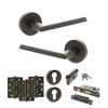 STATUS Alabama Door Handle Pack (Euro Lock Set - 3" CE Sashlock, 4" Fire Rated Hinges x3) - Urban Dark Bronze