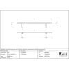Polished Marine SS (316) 0.9m T Bar Handle Bolt Fix 32mm Ø