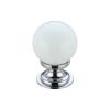 Zoo Hardware Glass Ball Cabinet Knob - Plain 30mm - White