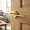 Complete Gio Door Handle Pack - Heavy Duty Latch - Satin Brass - 64mm / 3-inch Hinges - JE-E20B-SB