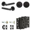 Complete Venice Door Handle Pack - Heavy Duty Tubular Bathroom (Standard Thumb Turn) - Matt Black - 102mm / 4-inch Hinges - JE-F32A3-MB