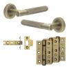Complete Bari Door Handle Pack - Internal Doors - Antique Brass - By Frelan Hardware - JE-D3B-AB