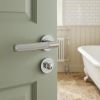 Complete Venice Door Handle Pack - Bathroom Lock (Standard Thumb Turn) - Polished Chrome - 76mm / 4-inch Hinges - JE-F6A3-PC