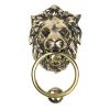 Aged Brass Lion Head Door Knocker