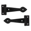 Black Smooth 6" Cast T Hinge (pair)