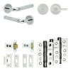 Complete Midtown Door Handle Pack - Heavy Duty Tubular Bathroom (Plain Thumb Turn) - Polished Chrome - 64mm / 3-inch Hinges - JE-G30B2-PC