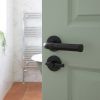 Complete Midtown Door Handle Pack - Heavy Duty Tubular Bathroom (Knurled Thumb Turn) - Matt Black - 102mm / 4-inch Hinges - JE-G32A1-MB
