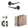 Complete Gio Door Handle Pack - Heavy Duty Latch - Dark Bronze - 64mm / 4-inch Hinges - JE-E20A-DB