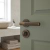 Complete Bari Door Handle Pack - Heavy Duty Tubular Bathroom (Standard Thumb Turn) - Dark Bronze - 76mm / 3-inch Hinges - JE-D31B3-DB