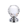 Zoo Hardware Glass Ball Cabinet Knob - Facetted 30mm - Chrome
