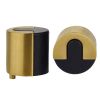 Zoo Hardware Door Stop Floor Mounted - Large Round - 40mm dia - Favo Satin Brass