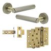 Complete Hex Door Handle Pack - Internal Doors - Antique Brass - By Frelan Hardware - JE-C1A-AB