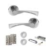 STATUS Colorado Door Handle Pack (3 Lever Lock Set - 3" CE Sashlock, 4" Slim Knuckle Hinges x2) - Satin Chrome