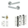 Complete Bari Door Handle Pack - Heavy Duty Latch - Polished Chrome - 76mm / 3-inch Hinges - JE-D21B-PC