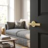 Complete Bari Door Handle Pack - Internal Doors - Satin Brass - 64mm / 4-inch Hinges - JE-D1A-SB