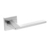 Oro & Oro Sienna Lever Door Handle on Square Rose - Satin Chrome (Pair)