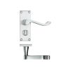 Zoo Hardware Project Victorian scroll lever on privacy backplate -114mm x 40mm - Satin Chrome