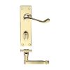 Zoo Hardware Project Victorian scroll lever on bathroom backplate -150mm x 40mm - Electro Brass