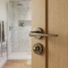 Complete Gio Door Handle Pack - Heavy Duty Tubular Bathroom (Standard Thumb Turn) - Antique Brass - 64mm / 3-inch Hinges - JE-E30B3-AB